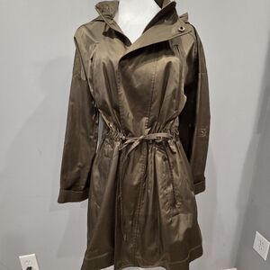 Dana Buchman Rain Jacket. Sm Olive Green Scandi Gorpcore Heritage Preppy Classic